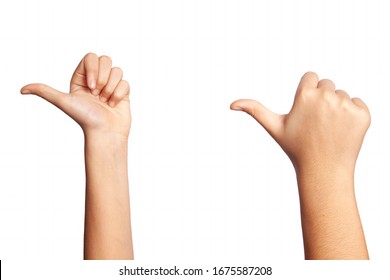 Close-up of a woman's hand and finger on white background - Shutterstock ID 1675587208
