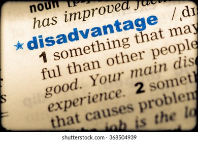 Closeup Word English Dictionary Disadvantage Definition Stock Photo ...