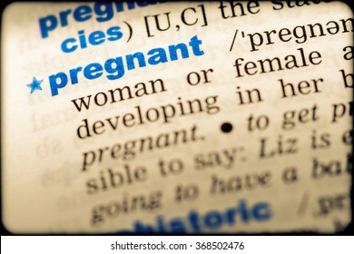 Closeup Word English Dictionary Pregnant Definition Stock Photo