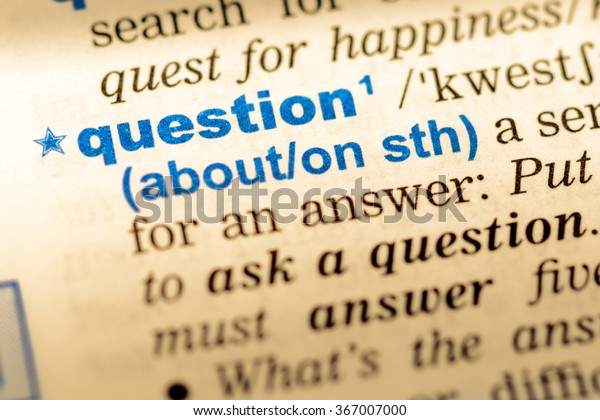 Closeup Word English Dictionary Question Definition Stock Photo Edit Now