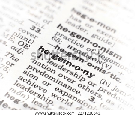 closeup of the word hegemony