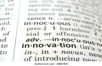 Closeup Of The Word Innovation In A Dictionary