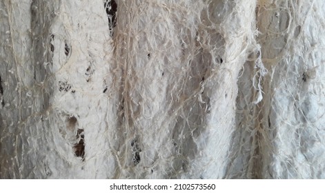 Closeup Of Worn White Cotton Rag Texture