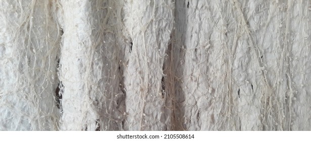 Closeup Of Worn White Cotton Rag Texture