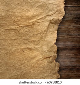 Closeup of  wrinkled parchment paper