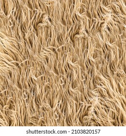 Close-up Of A Yellow-brown Furry Rug.Texture Or Background