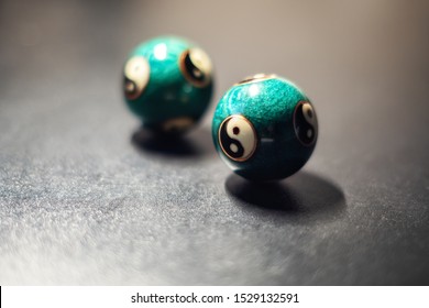 Close-up Of Yin Yang Balls, Very Shallow Depth Of Field