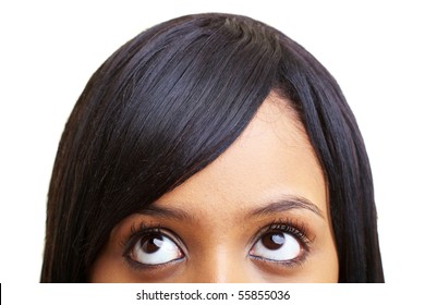 Closeup Of A Young African Woman Looking Up