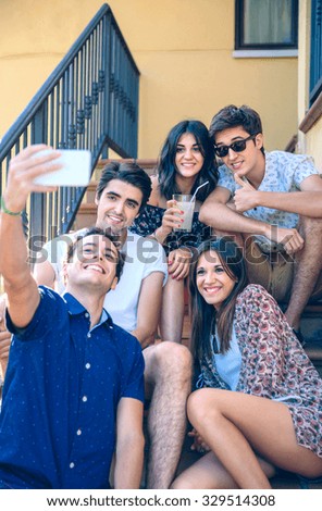 Similar – Group of people in swimsuit having funoutdoors