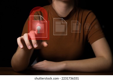 Closing access to information in the shared database. Access limitation. Blocking a resource on the Internet	 - Shutterstock ID 2231736331