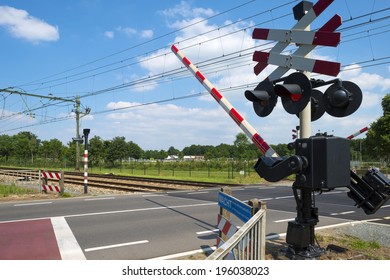 Closing Barriers Of A Rail Crossing