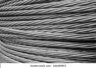 Closse Up Steel Wire Rope Cable Background