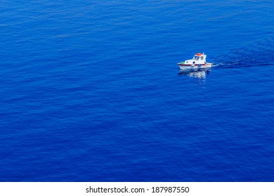 A closup of a fishing boat on a sea, Greece