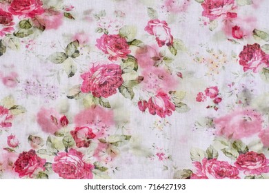 Cloth with floral pattern, drying in the wind
