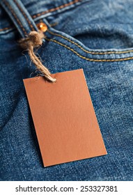 Cloth Label Tag Blank Brown Mockup