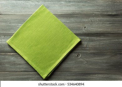 Cloth Napkin On Rustic Wooden Background