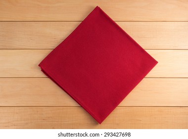 Cloth Napkin On Wooden Background