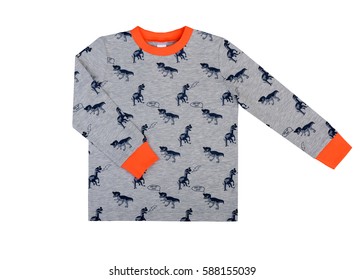 Clothes for children, a children's undershirt for boys with drawings of dinosaurs