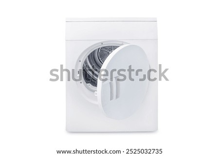 Clothes dryer, tumble dryer on a white isolated background. toning