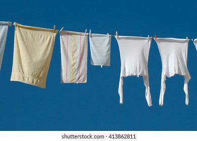 Clothes Drying On The Laundry Line