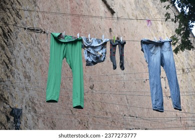 clothes drying on a line