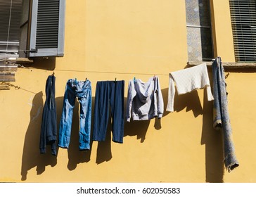 Clothes drying outside