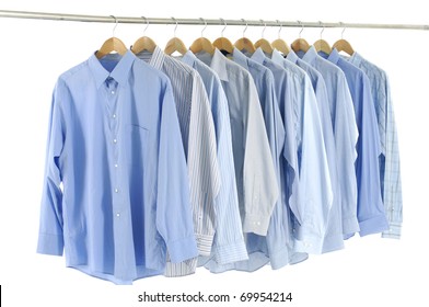 Clothes Hanger With Blue Shirt