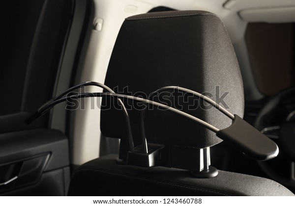 clothes hanger in the car\
interior