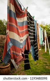 clothes hanging, clothes drying.