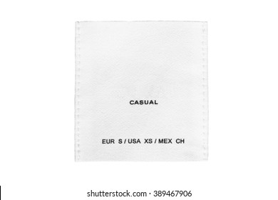 Clothes Label Lettered Casual On White Background