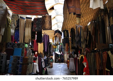 A Clothes Market In A Traditional Old Souk In Tripoli, Lebanon.