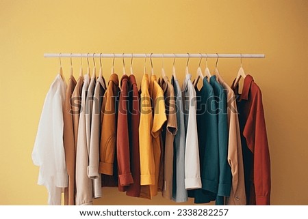 Clothes on a clothing hanger