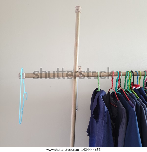 Clothes Rack Bedroom Background Stock Photo Edit Now