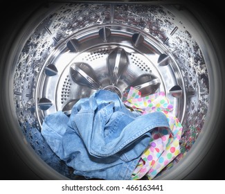 Clothes In Washing Machine.