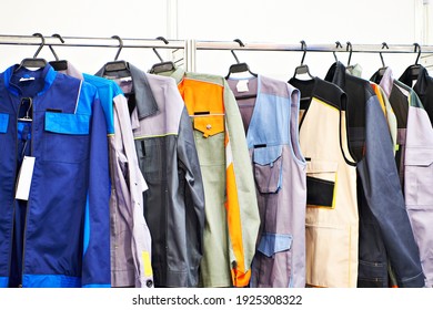 Clothes For Workers On A Hanger In Shop