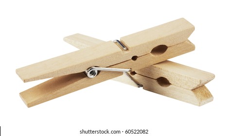 Clothespin ,isolated On White With Clipping Path