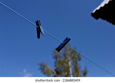 Clothespin On A Clothesline, Wall, Wind, Clothes, Laundry