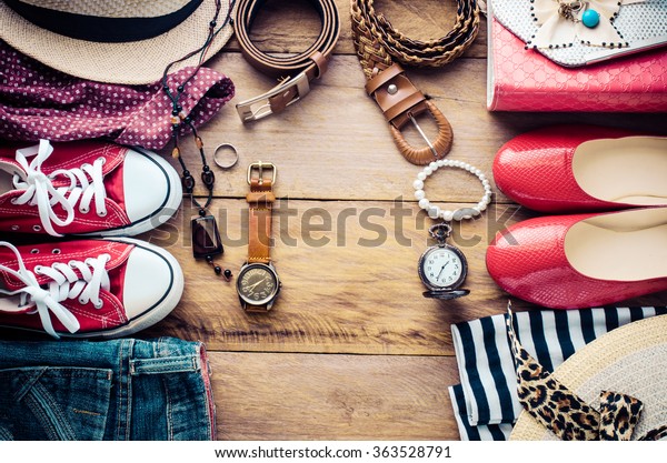 Clothing Accessories Men Women Ready Travel Stock Photo Edit Now 363528791