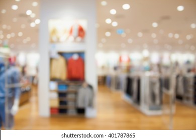 Clothing Boutique Store Interior Blurred Background