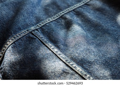 Clothing, Denim color the dark blue, Denim fabric color the dark blue.