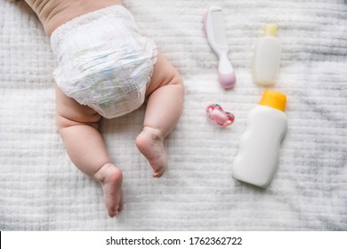 Clothing And Essentials And Hygiene For The Newborn Baby. Selection Of Quality Goods, Hospital Bag For Mom