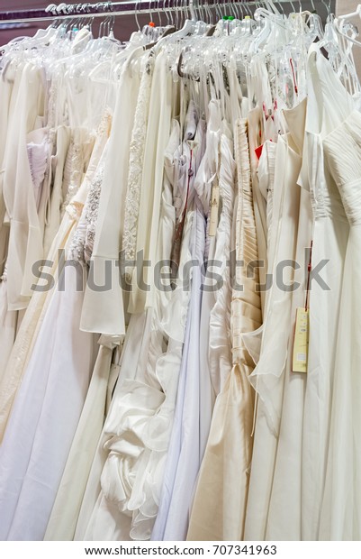 Clothing Hanger Wedding Dresses Retail Wedding Stock Photo Edit