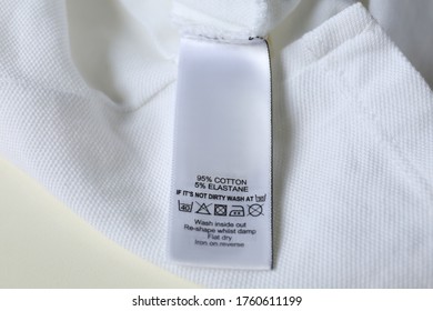 Clothing Label Care Symbols Material Content Stock Photo 1760611199 ...