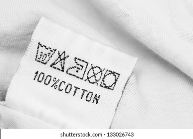 Clothing Label With  Laundry Care Instructions