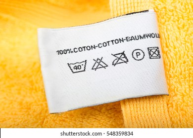 Clothing Label With Laundry Care Instructions