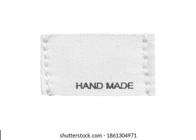 Clothing Label Sayt Hand Made Isolated Over White