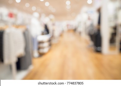 Clothing Store In Shopping Mall Boutique Shop Interior Blur Defocused Background