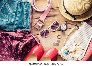 Accessories Clothes Fashion Set Stylish Woman Stock Photo (Edit Now ...