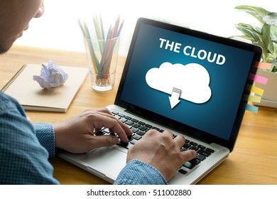 THE CLOUD  Backup Download   Computing Digital Data transferring , STREAMING Download