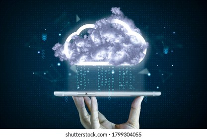 Cloud big data technology and storage recording concept.